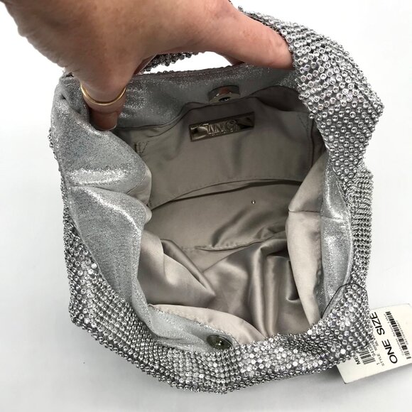 I.N.C. International Concepts Silver Mesh Crystal Hobo Bag - Picture 12 of 12
